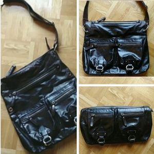 Vintage Tano 3 way Convertable Distressed leather crossbody shoulder clutch bag